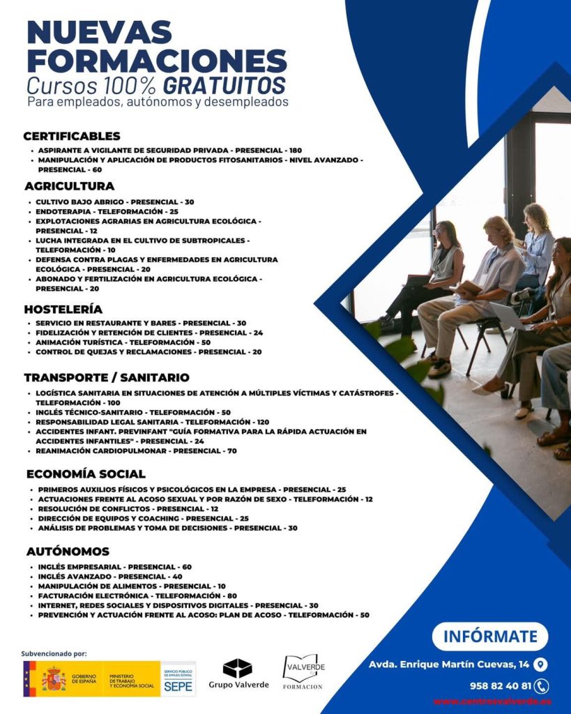 Nueva convocatoria cursos SEPE
